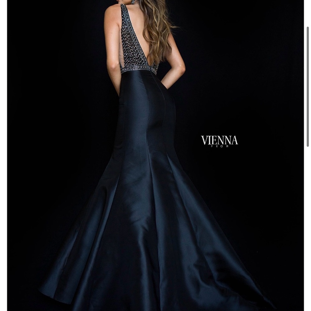 Vienna Prom Black Gown with Beaded Bodice - Picture 3 of 12